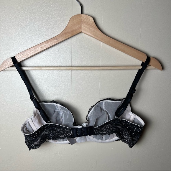 Victoria’s Secret Very Sexy Unlined Demi Bustier Black Lace Bra 34 C Lingerie - Picture 4 of 10